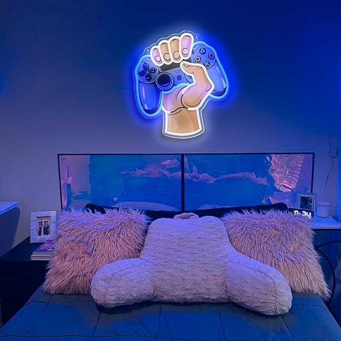 Gaming Neon Sign " hand Joystick Logo "