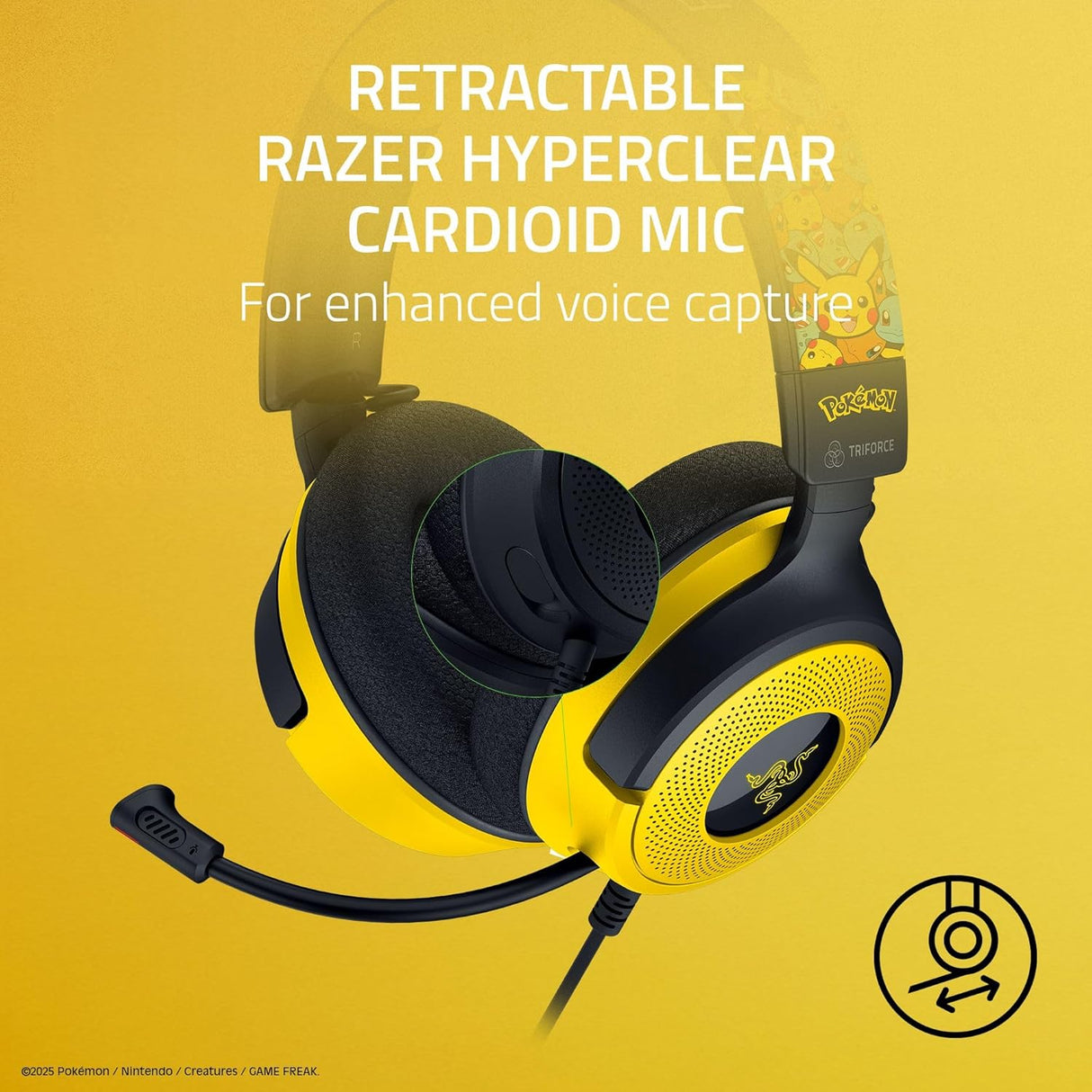 Razer Kraken V4 X Wired Gaming Headset with Chroma RGB Lighting & Type C & Type A Cable - Pokémon Kanto Starters Edition RZ04-05180300-R3M1