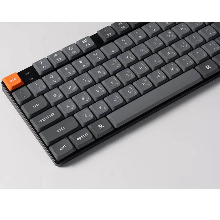 وحة مفاتيح جيمنج ميكانيكية لاسلكية Keychron K1 Max بحجم TKL بنسبة 80 بالمئة مع إضاءة RGB وقابلية تبديل السويتشات ودعم QMK و VIA وسويتشات Gateron Red منخفضة الارتفاع باللون الأسود تخطيط إنجليزي عربي