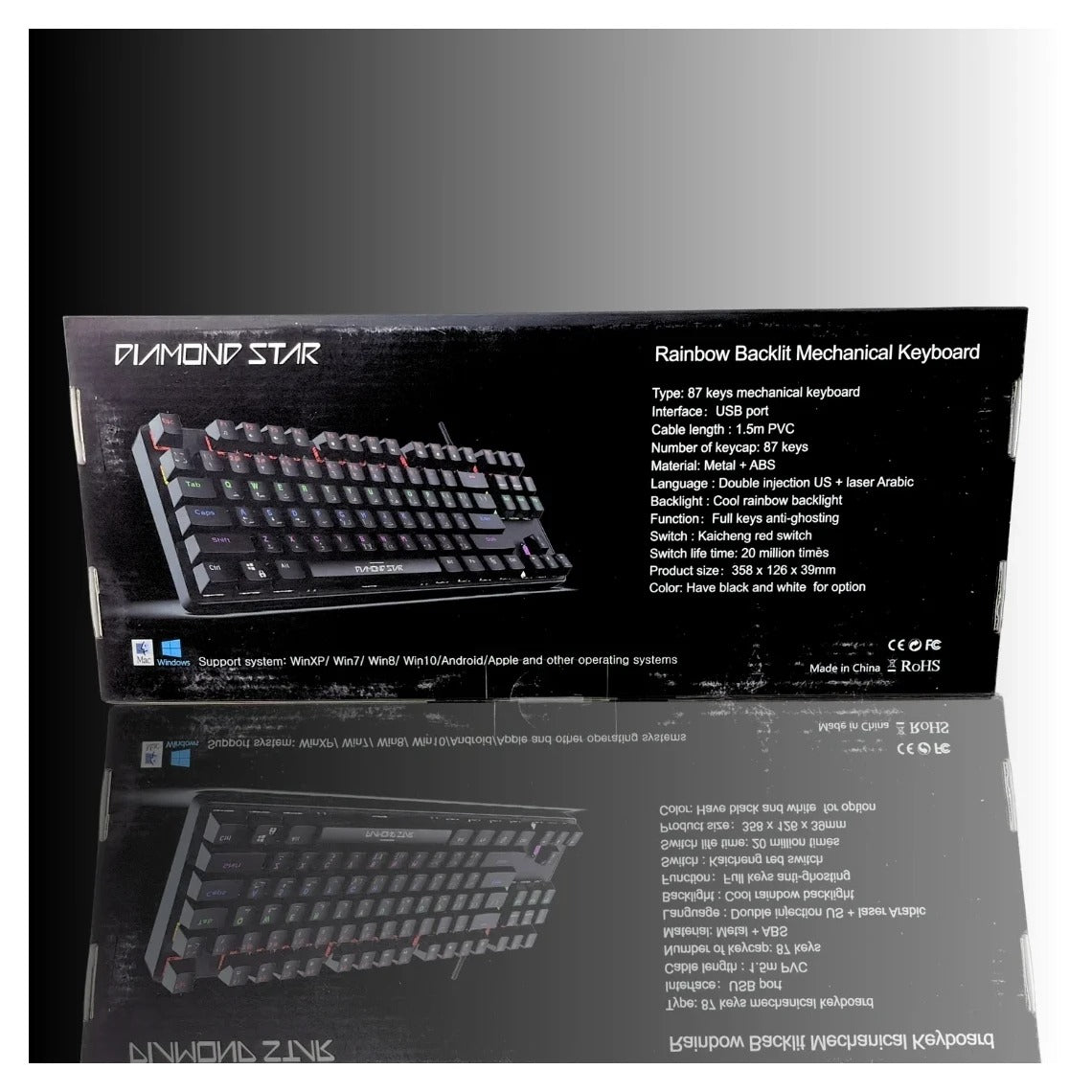 Diamond Star MH7588 RGB Mechanical Keyboard-Black