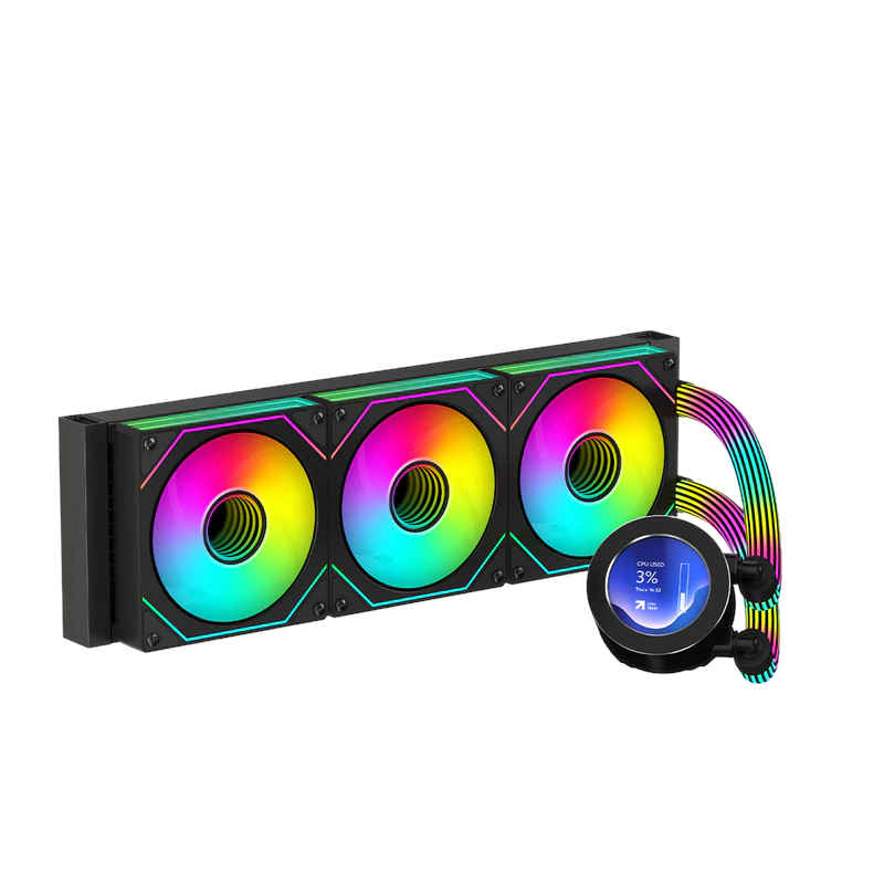 LC GAMEON Kraken N360 LCD Liquid CPU Cooler – 360mm – Black