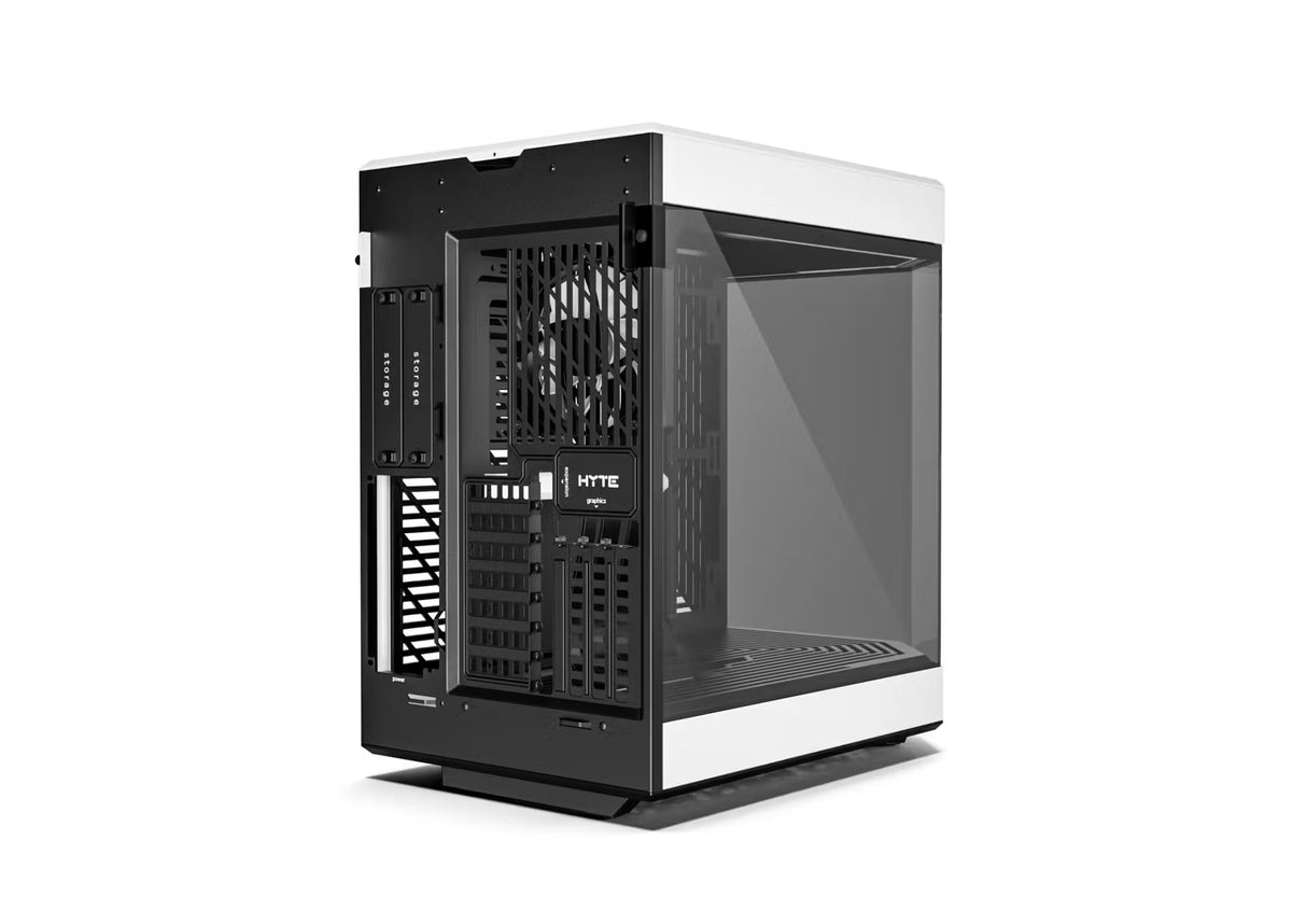 HYTE Y60 Dual Chamber Panoramic Tempered Glass ATX Case With 3 Fans - Black/White