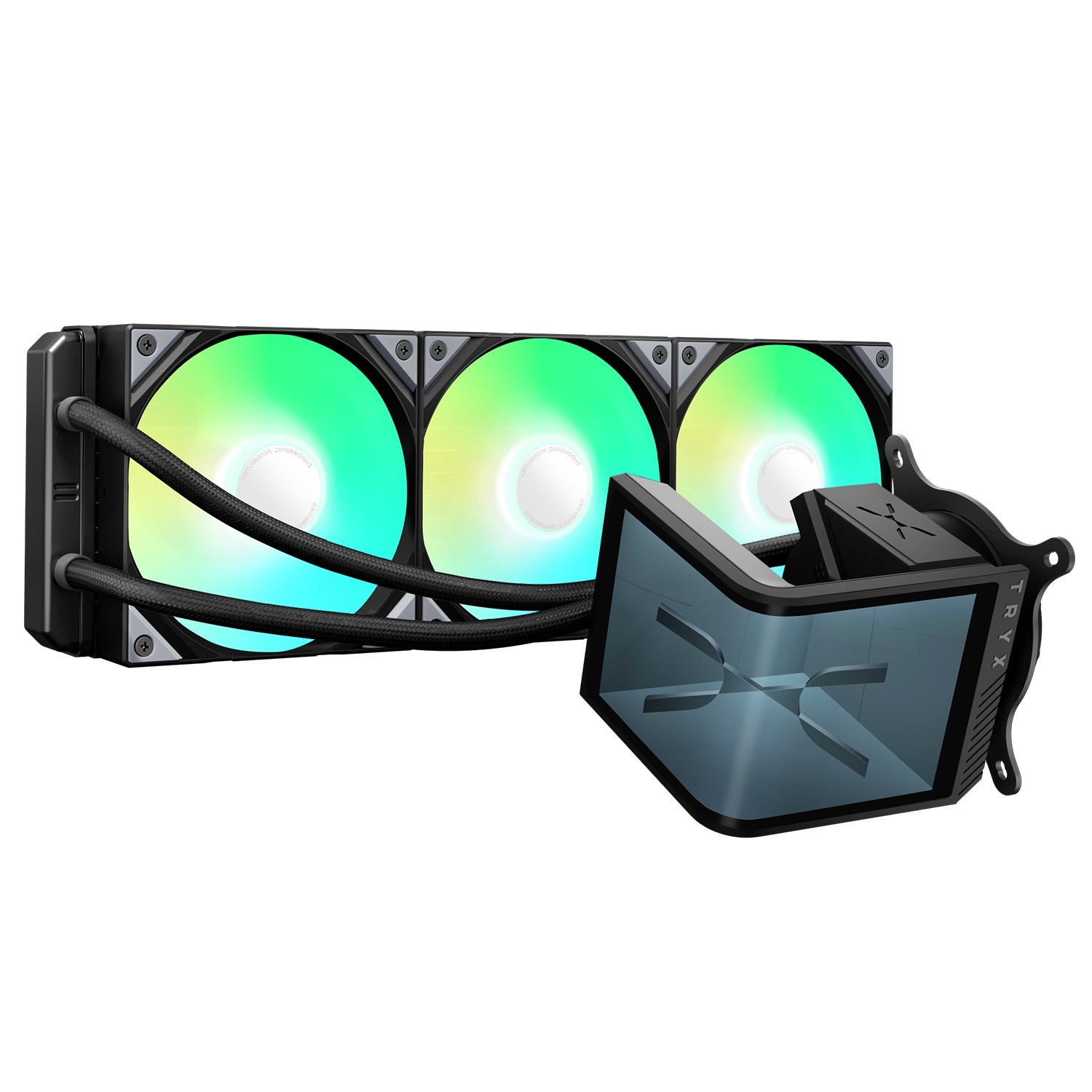 TRYX Panorama SE ARGB 360mm Liquid CPU Cooler With 6.67 Inch Rotatable AMOLED Screen - Black