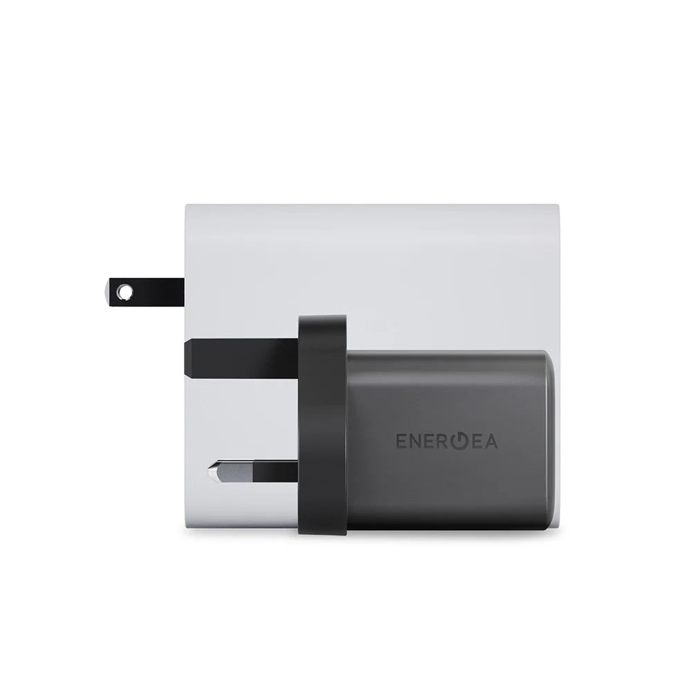 Energea AMPCHARGE MINI 45, PD/PPS/QC3.0 GAN WALL CHARGER, 45W (UK) - GUNMETAL (EOL)