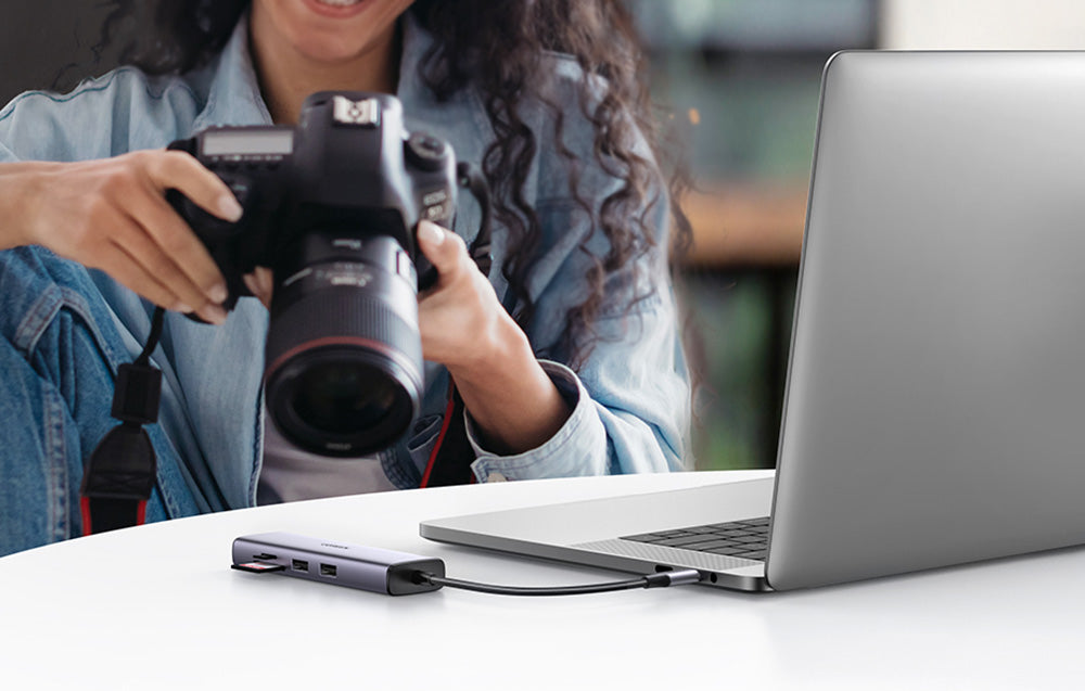 Adapter Hub UGREEN, USB-C to 2x USB 3.0, HDMI 4K30Hz, RJ45, SD/TF (CM512 90568)