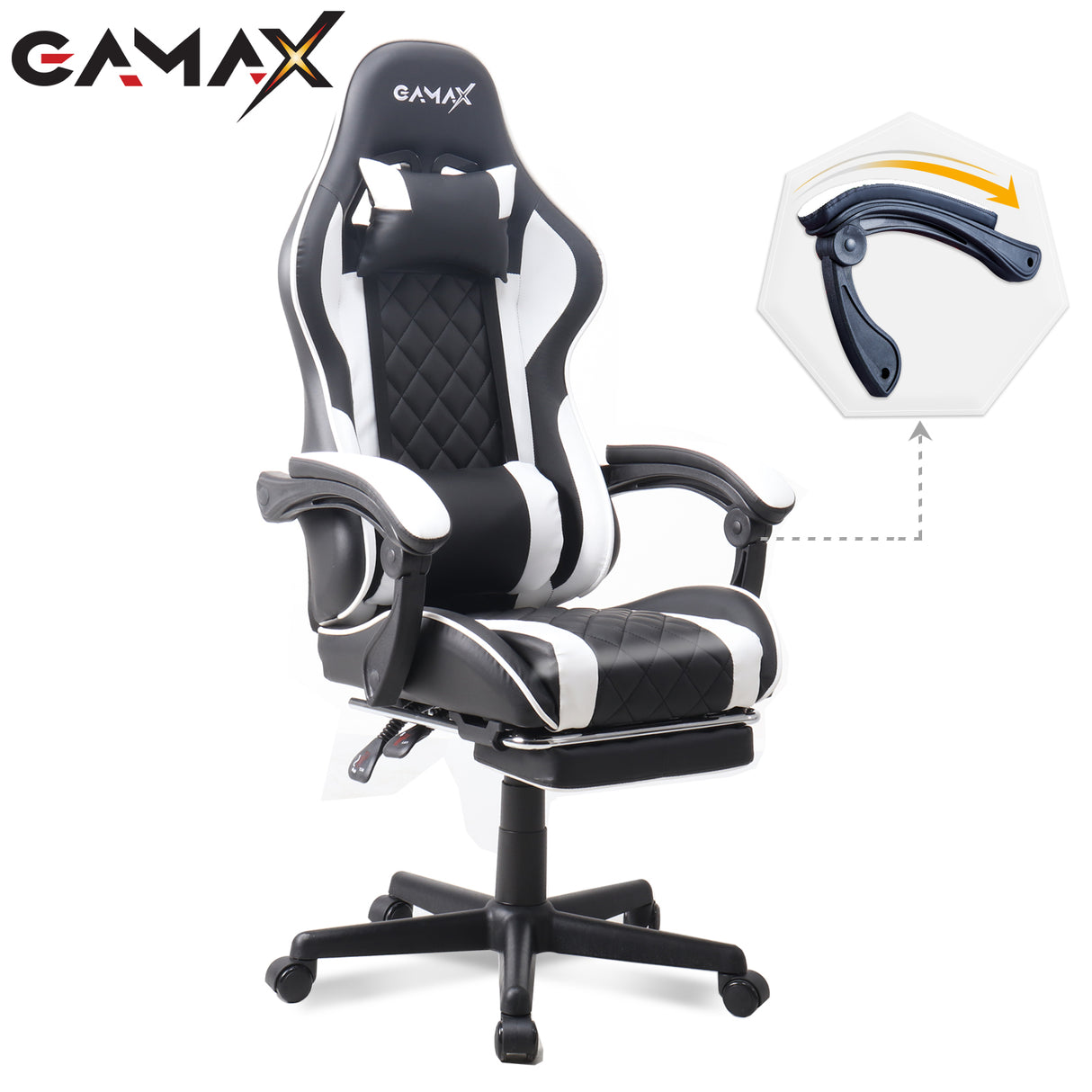 Gamax GM-645 4-in-1 Wired PC Accessory Set Black + Gaming Chair Model 1-LT001L White + Z5-1160 TD-03 Carbon Fiber Gaming Table 110×60×75cm with RGB Light and Mousepad White