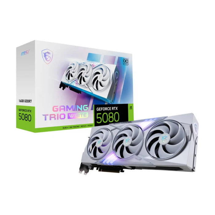 كرت شاشة MSI Geforce RTX 5080 Gaming Trio OC Edition 16GB GDDR7 Graphic Card - اسود