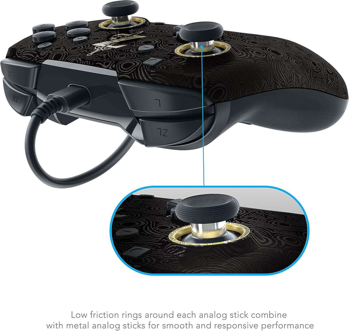 Faceoff Deluxe Wired Pro Controller Breath of the Wild Edition