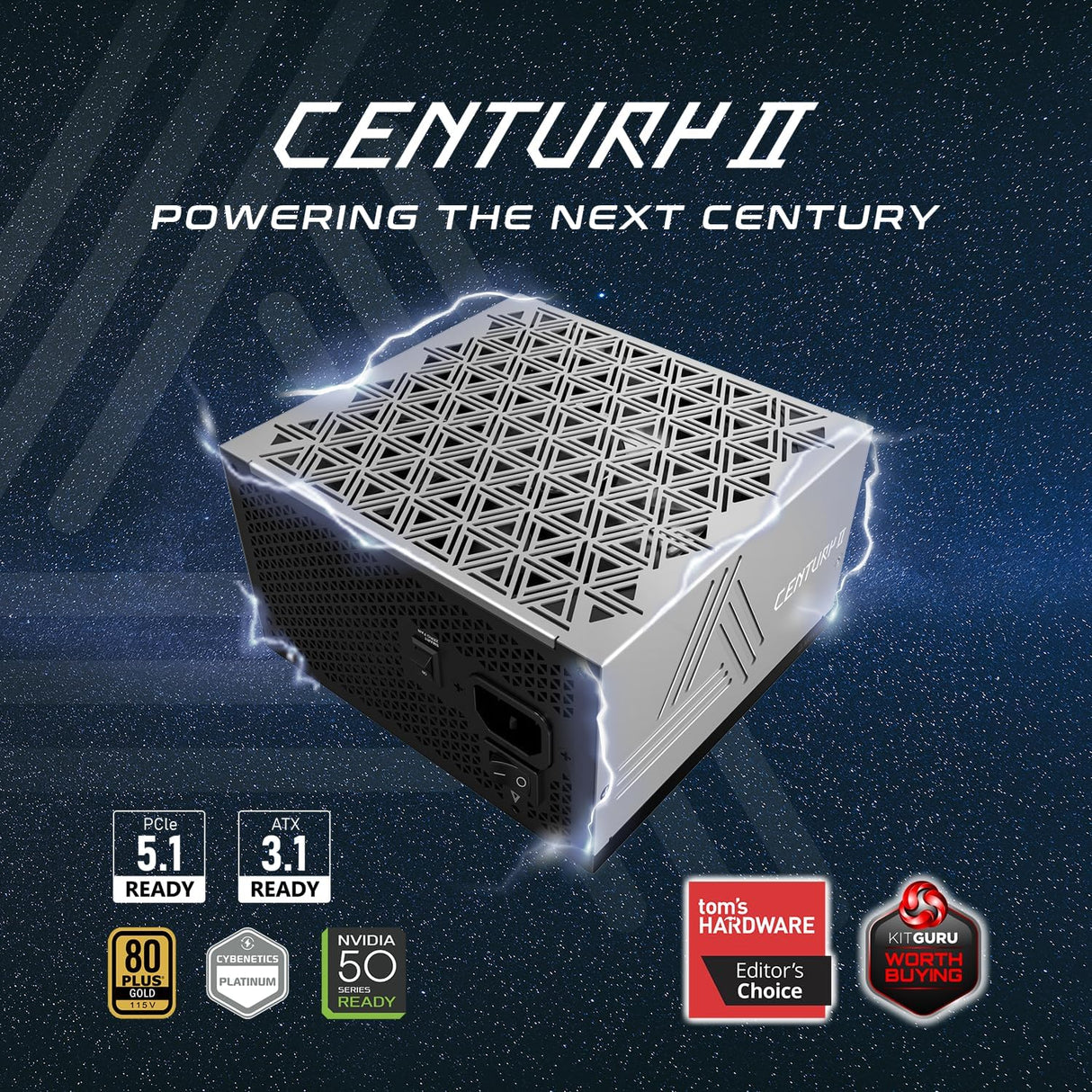 Montech CENTURY II 1200W 80+ Gold & Cybernetics Platinum Modular PSU ATX 3.1/PCIe 5.1