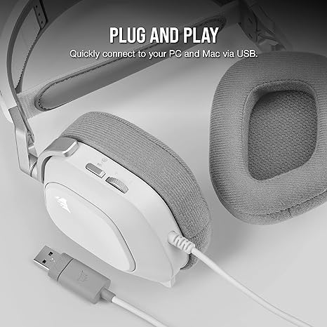 Corsair HS80 RGB Wired Gaming Headset - White