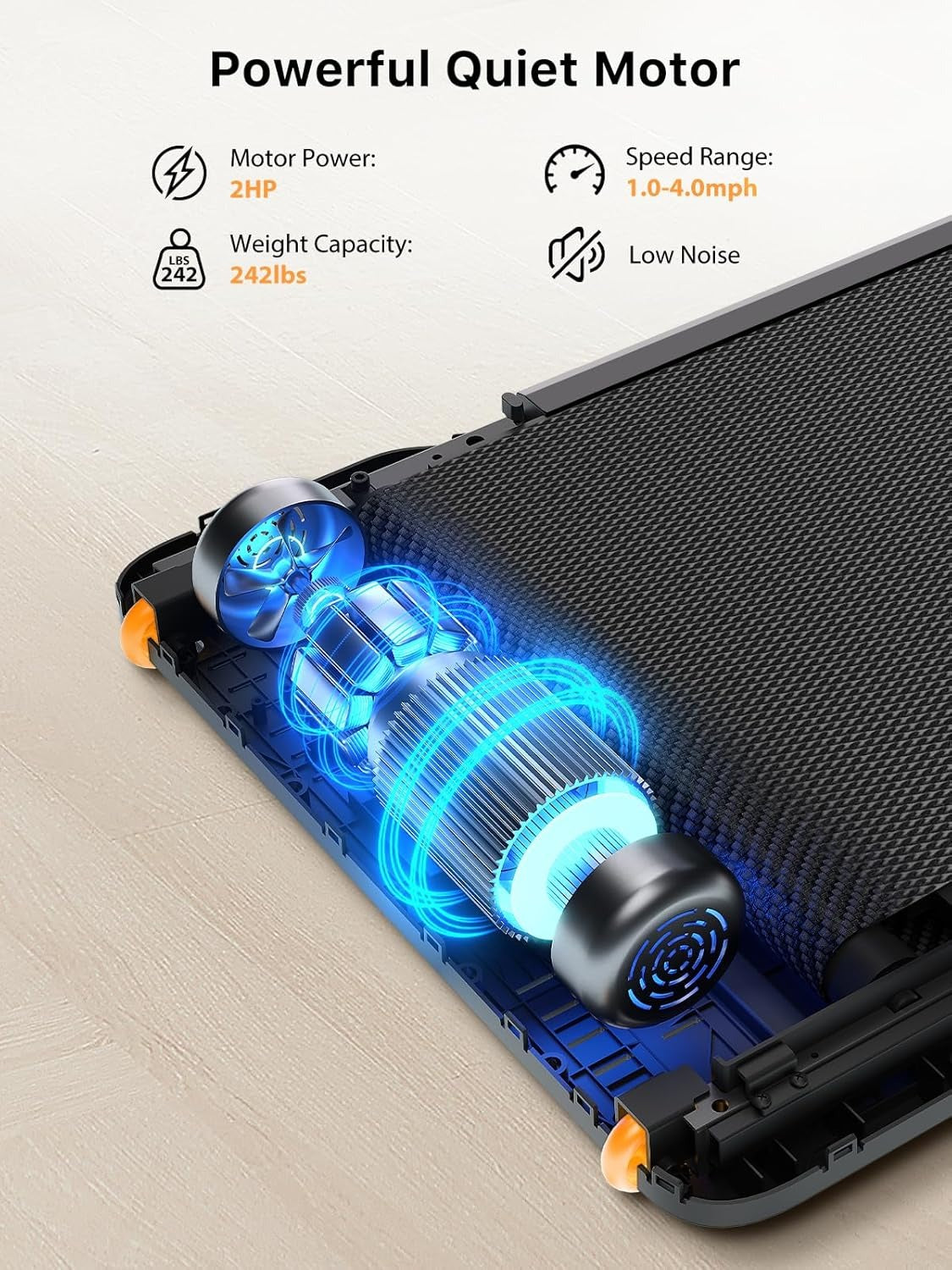 KingSmith Folded Walkingpad Z1 - With Max Speed 6 km/h - With 1 HP Brush Motor