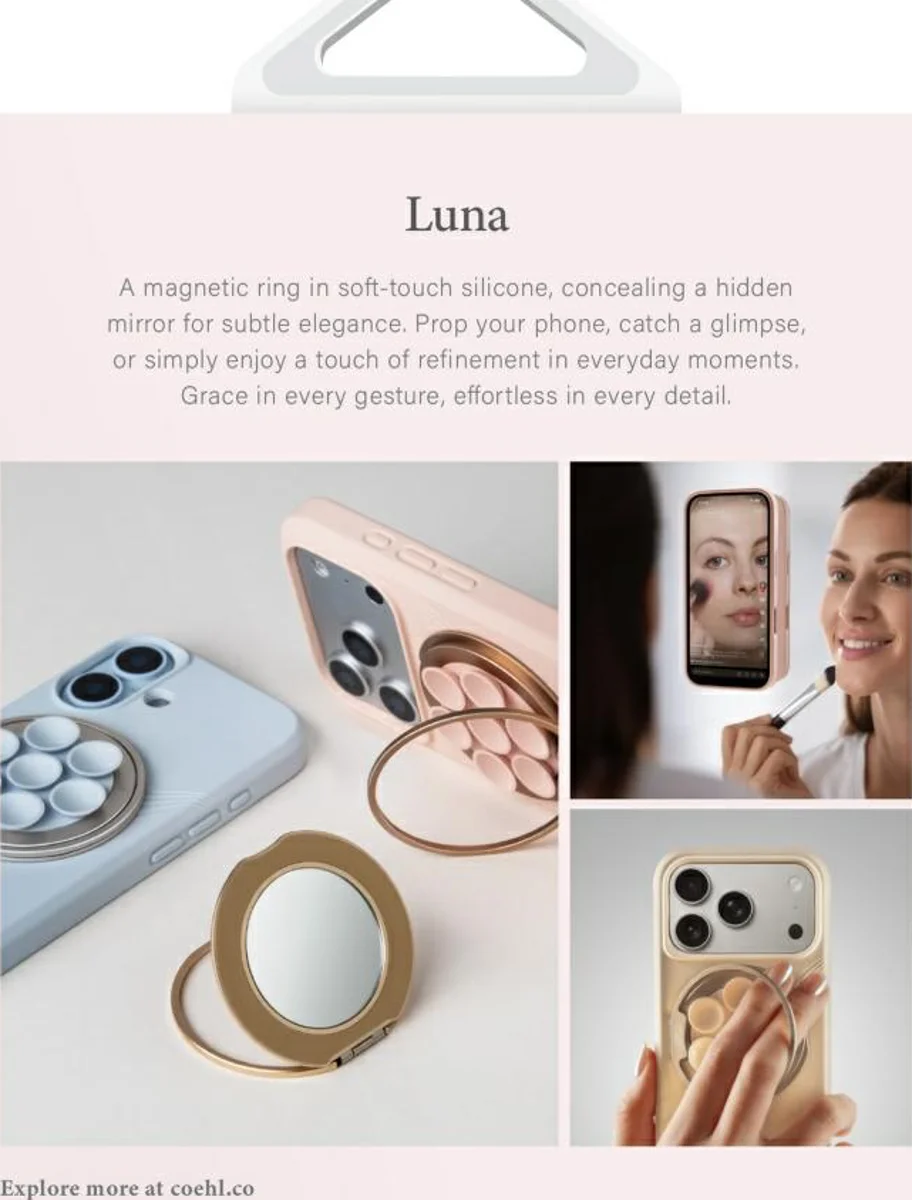 UNIQ COEHL LUNA MAGNETIC SUCTION KICKSTAND WITH MIRROR