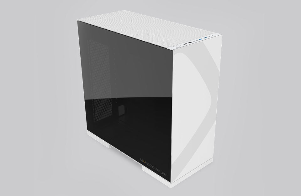 Geometric Future Model 8 Lohan Mid Tower Glass Case - White