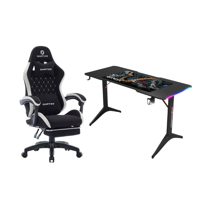 Oartex Fiber Chair Model LD035 with Gamax D2208 fiber Gaming Table 120*60*74 (installation Not Included)