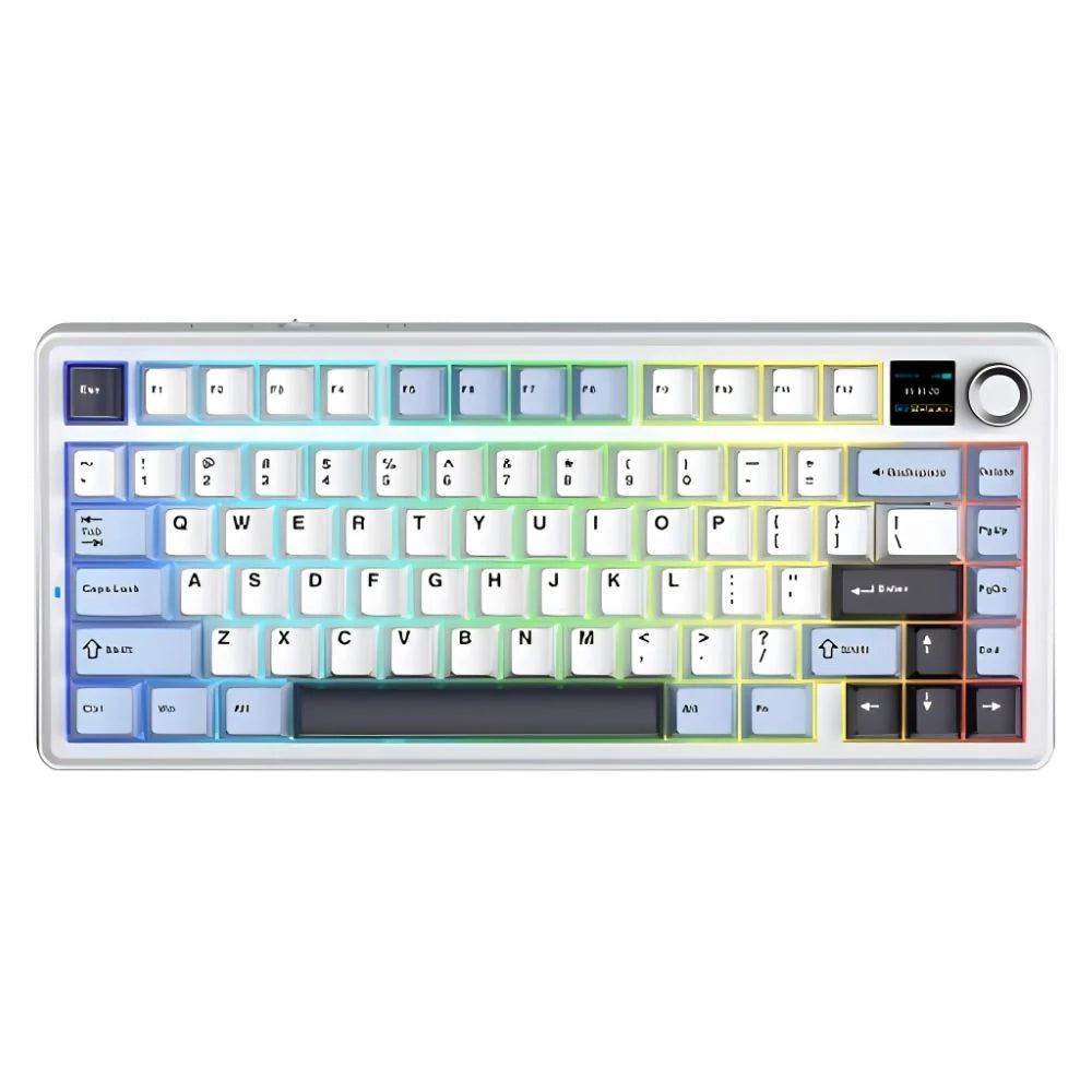 AULA F75MAX 75% Layout Ultimate White Blue Wireless Mechanical Keyboard With White Sades SL-Sealion Pro SA-F04F24W, 24" FHD 1920x1080, 144Hz, 1 ms, IPS, Flat Gaming Monitor & Logitech White Pro X Superlight 2 Gaming Mouse Special Bundle