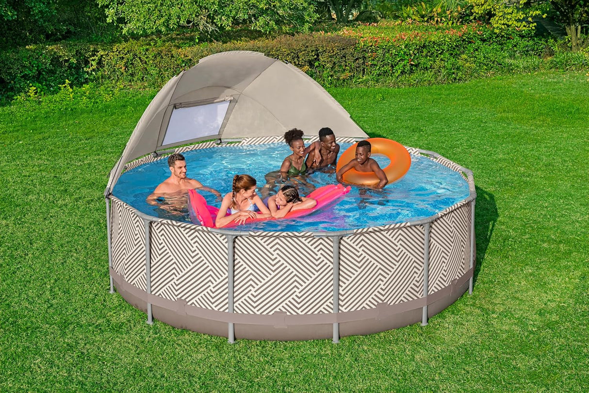 BESTWAY 3.96M X 1.07M POOL SET (Pool, Filter Pump (220-240V), Ladder, Cover, Canopy, Compatible with Cartridge 58094(II)220-240V) 561FY (Installation Not Included)