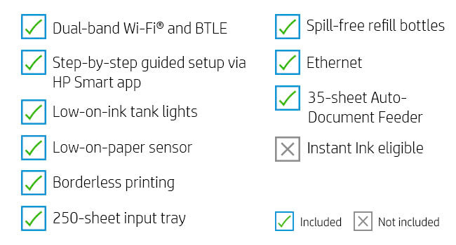 HP Smart Tank 790 AIO - 15ppm / 4800dpi / A4 / USB / LAN / Wi-Fi / FAX / Bluetooth / Color Inkjet - Printer