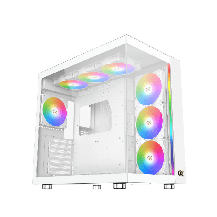 XIGMATEK AQUA ULTRA AIR ARCTIC ARGB ATX Case, White