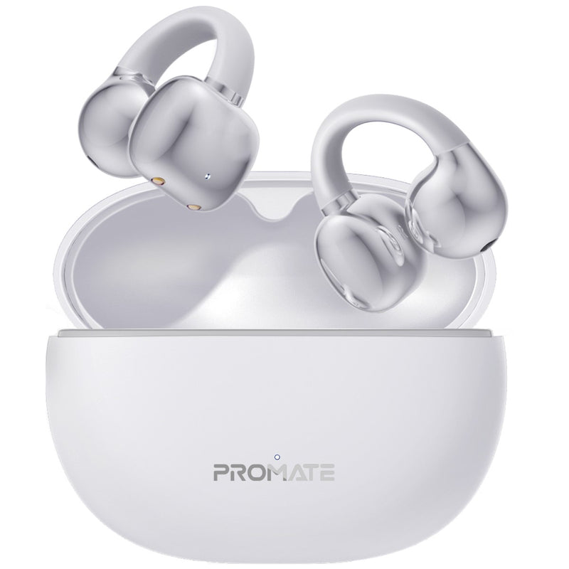 Promate AudioFit Open Ear Clip On TWS Earbuds w/ IntelliTouch - White