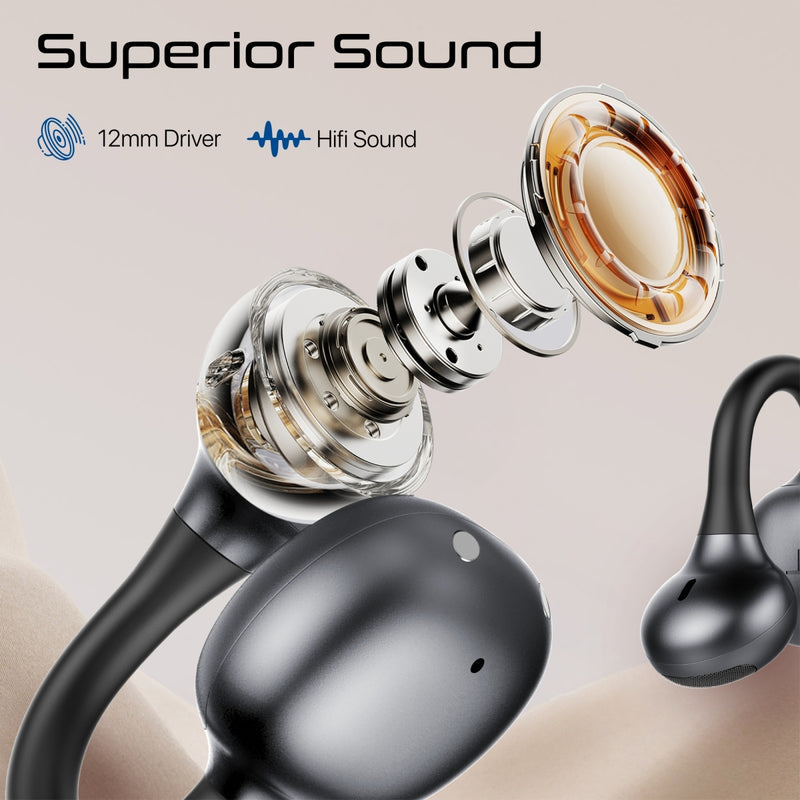 Promate AudioFit™ Open Ear Clip Pro On TWS Earbuds w/ IntelliTouch With Smart Touch Control