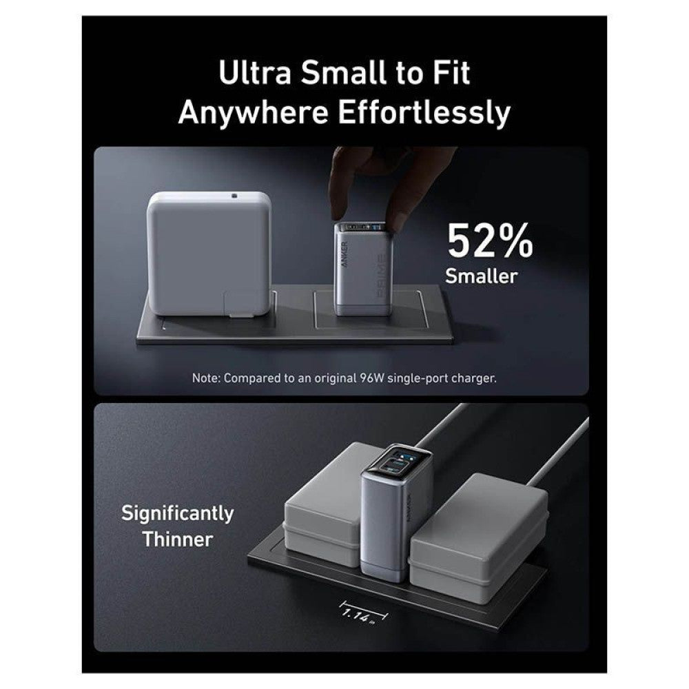 Anker Prime Charger (100W, 3 Ports, GaN) A2688241 - Silver