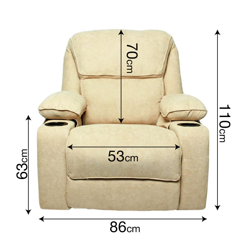 Black Bull Premium Sofa Swivel Rocker Recliner Size (H:110 W: 86 cm) – Fabric Beige (Installation Not Included)