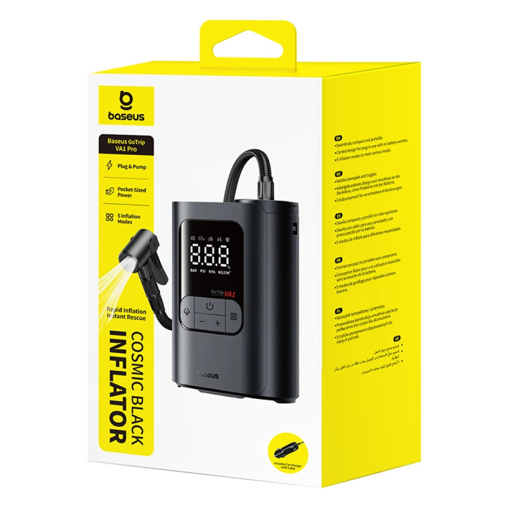 Baseus GoTrip VA1 Pro Super Mini Wired Inflator 22-Cylinder - Cosmic Black