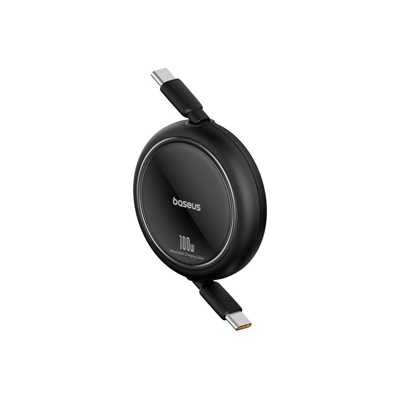 كابل بيسيوس فري2بول ميني قابل للسحب USB-C إلى USB-C 100 واط بطول 1.5 متر – كلستر بلاك