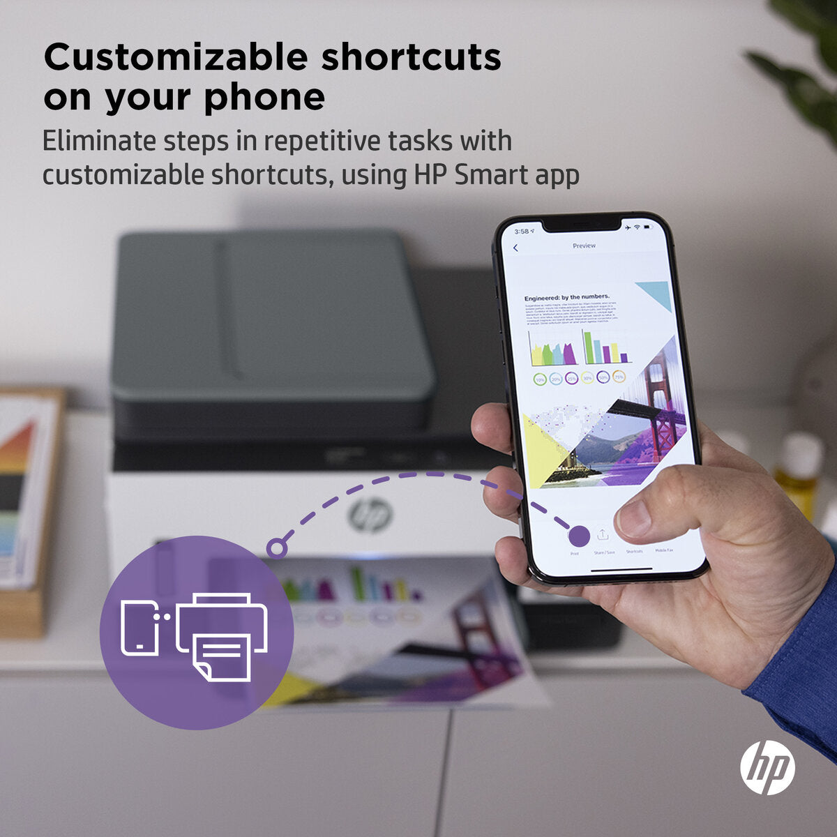 HP Smart Tank 790 AIO - 15ppm / 4800dpi / A4 / USB / LAN / Wi-Fi / FAX / Bluetooth / Color Inkjet - Printer