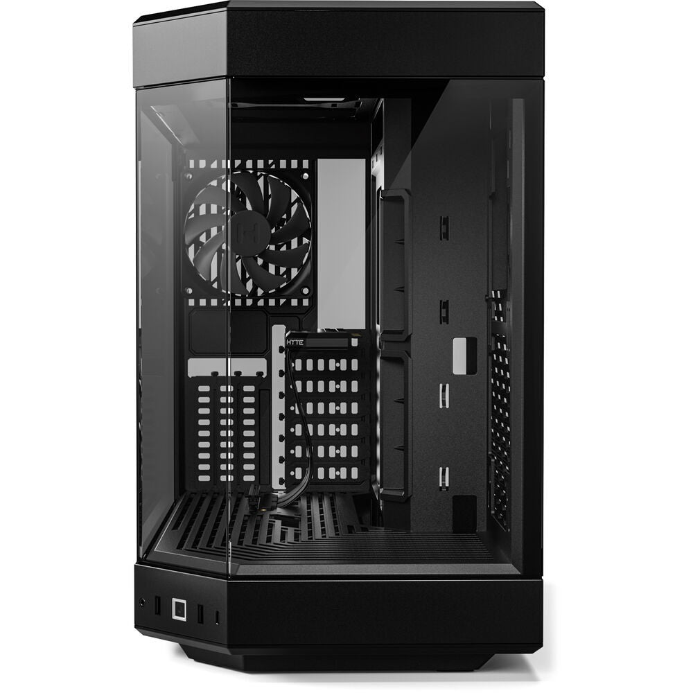 HYTE Y60 Dual Chamber panoramic Tempered Glass Mid-Tower ATX Case with 3 fans - Black