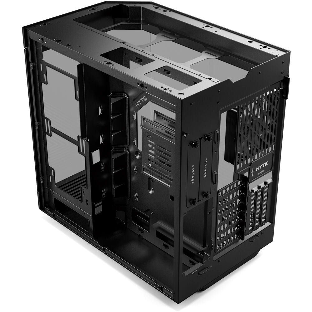 HYTE Y60 Dual Chamber panoramic Tempered Glass Mid-Tower ATX Case with 3 fans - Black