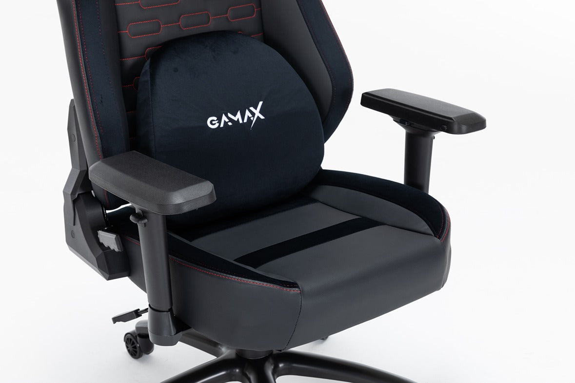 Gamax Ergonomic Adjustable Gaming Chair with Lumbar Support - Black ( Installation not included )