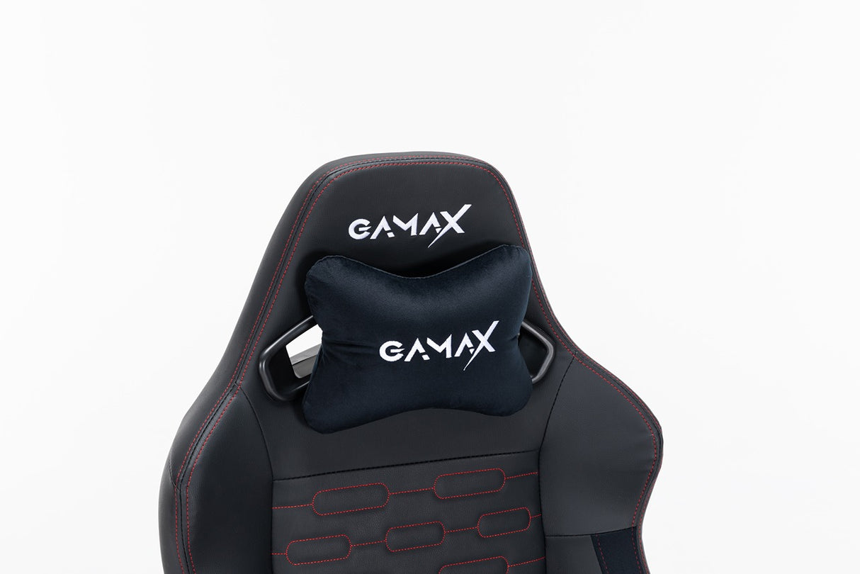 Gamax Ergonomic Adjustable Gaming Chair with Lumbar Support - Black ( Installation not included )