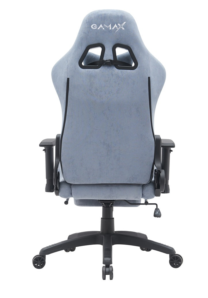 Gamax Gaiming Chair model BS-7966 with Foot Rest - Light Blue ( Installation not included )