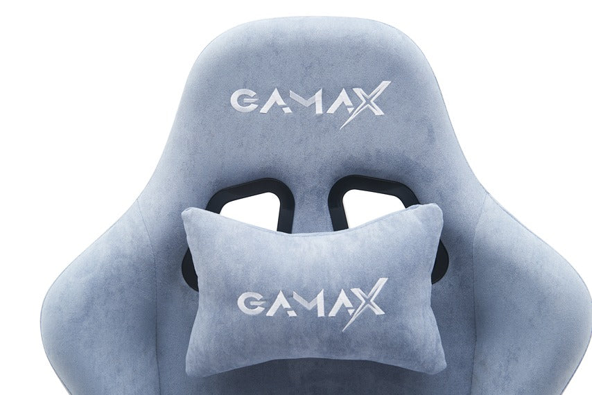 Gamax Gaiming Chair model BS-7966 with Foot Rest - Light Blue ( Installation not included )