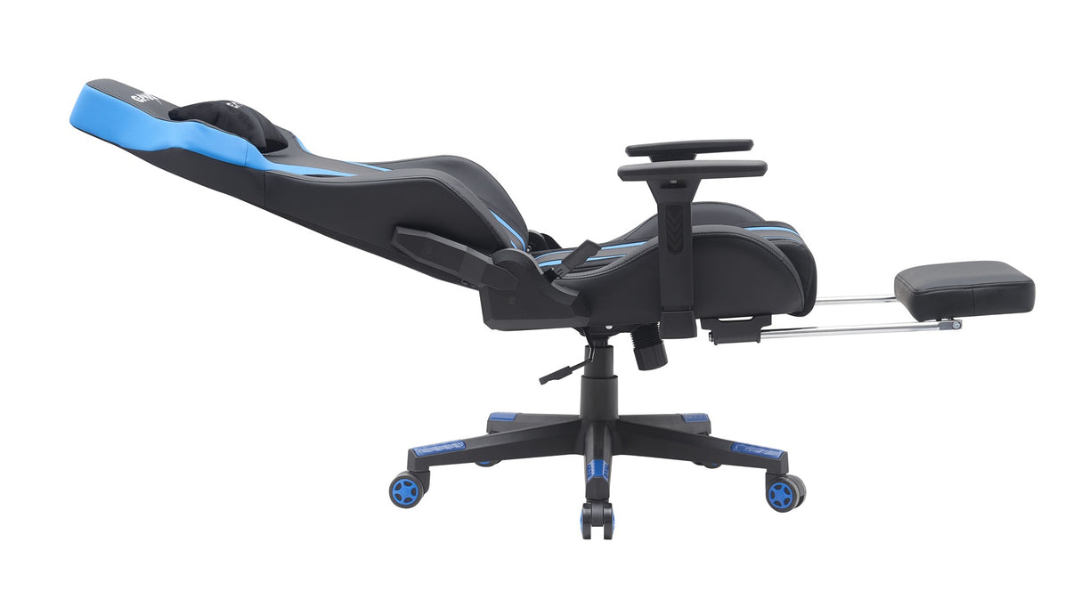 Gamax Gaming Chair model BS-7012 with Foot Rest - Black & Blue ( Installation not included )