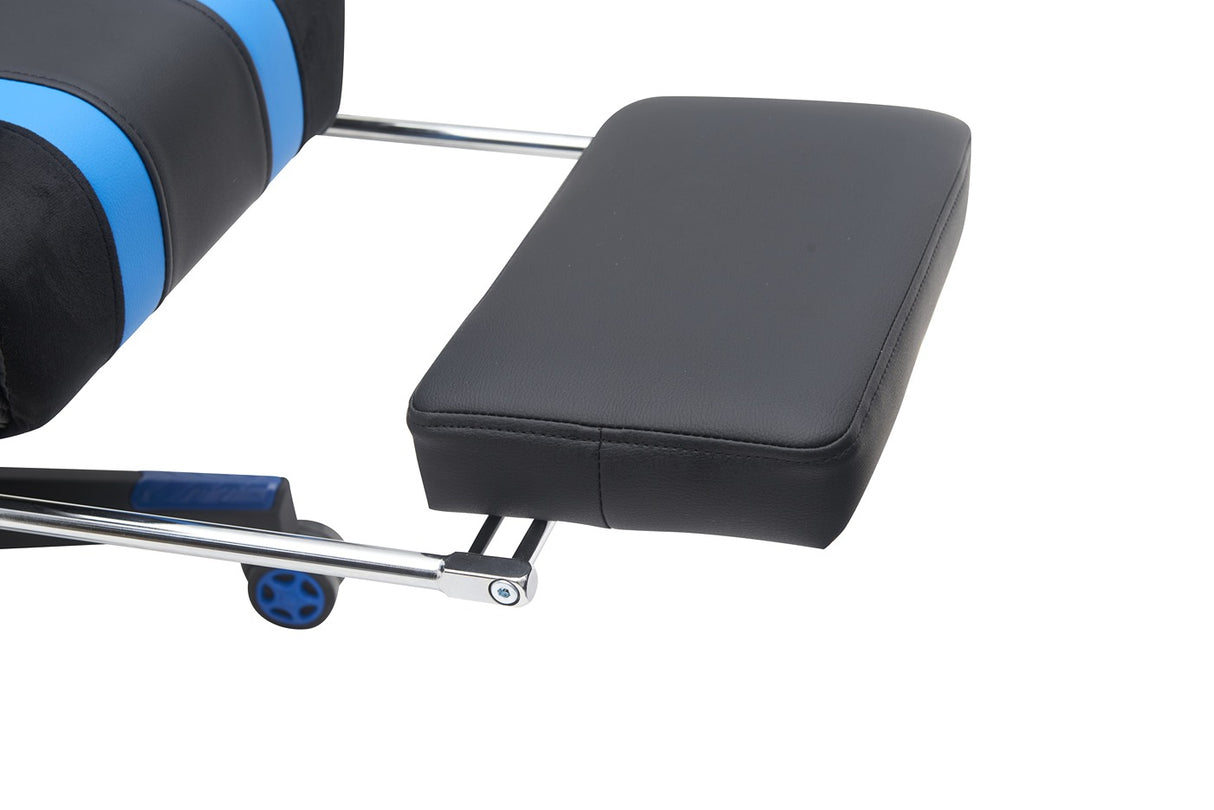 Gamax Gaming Chair model BS-7012 with Foot Rest - Black & Blue ( Installation not included )