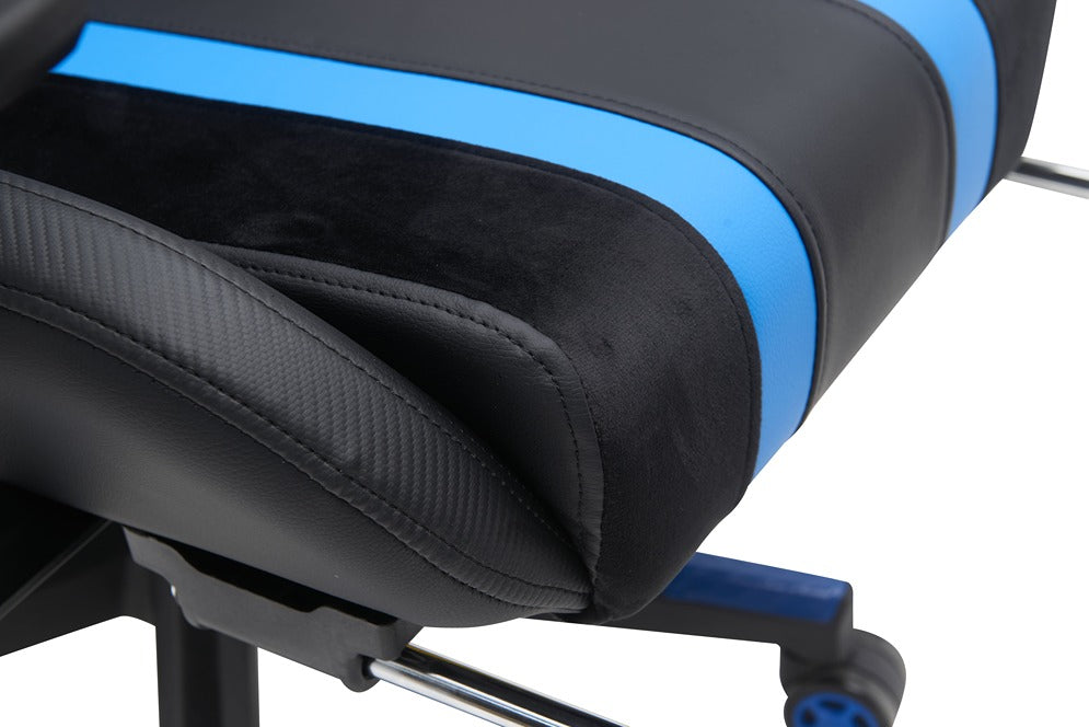 Gamax Gaming Chair model BS-7012 with Foot Rest - Black & Blue ( Installation not included )