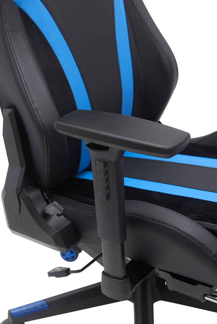 Gamax Gaming Chair model BS-7012 with Foot Rest - Black & Blue ( Installation not included )