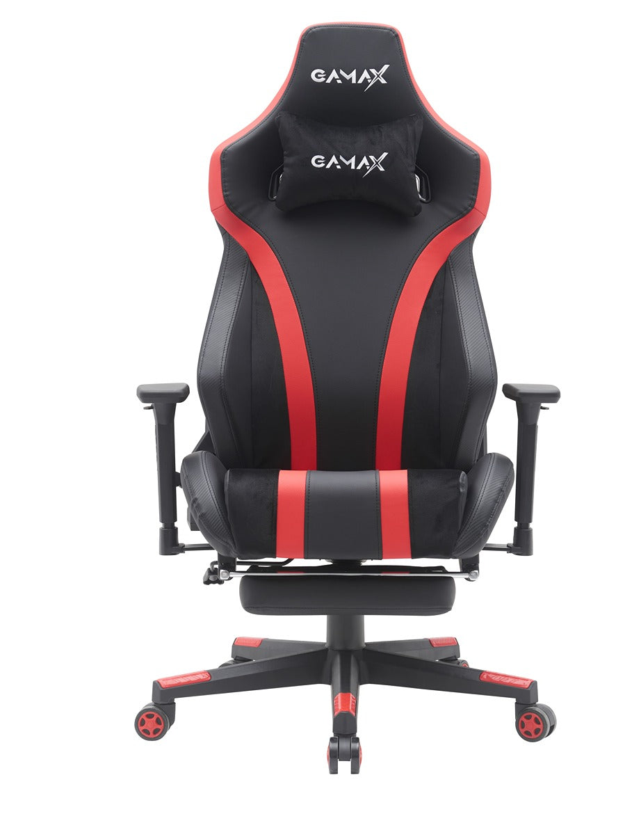 Gamax Gaming Chair model BS-7012 with Foot Rest - Black & Red ( Installation not included )