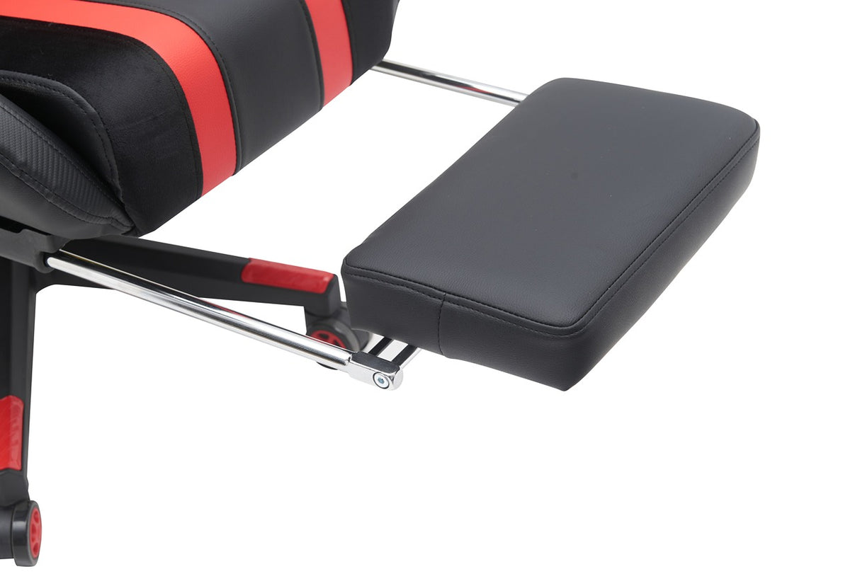 Gamax Gaming Chair model BS-7012 with Foot Rest - Black & Red ( Installation not included )