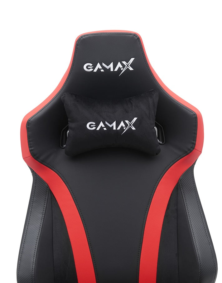 Gamax Gaming Chair model BS-7012 with Foot Rest - Black & Red ( Installation not included )