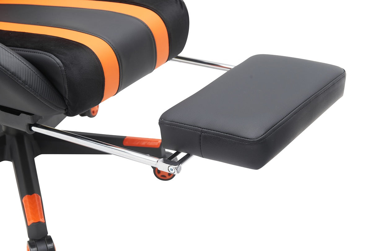 Gamax Gaming Chair model BS-7012 with Foot Rest - Black & Orange ( Installation not included )