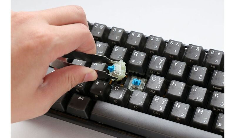 DUCKY ONE 3 MINI HOT SWAP Blue Switch Cherry RGB Wired Mechanical Gaming Keyboard Arabic - Aura Black