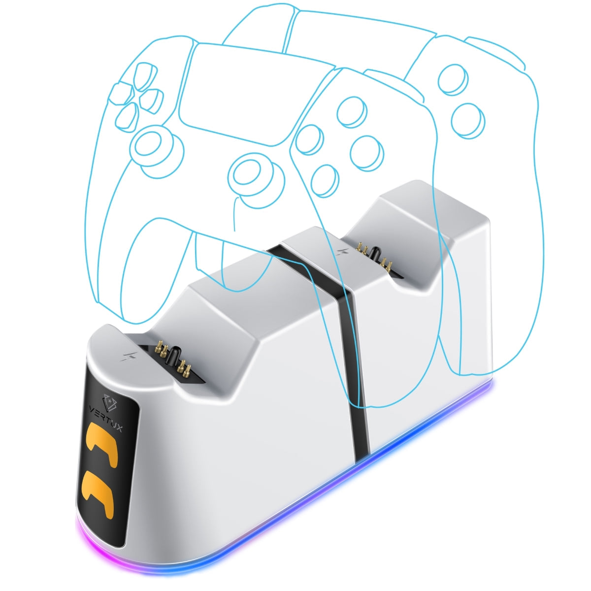 Vertux 2-in-1 Charging Dock for PS5 DualSence Controller - BLACK