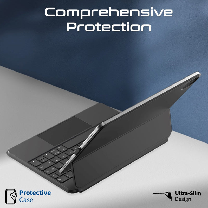 Promate Folio Touch Wireless iPad Keyboard Case with RGB Backlight and Smart Connector, Black