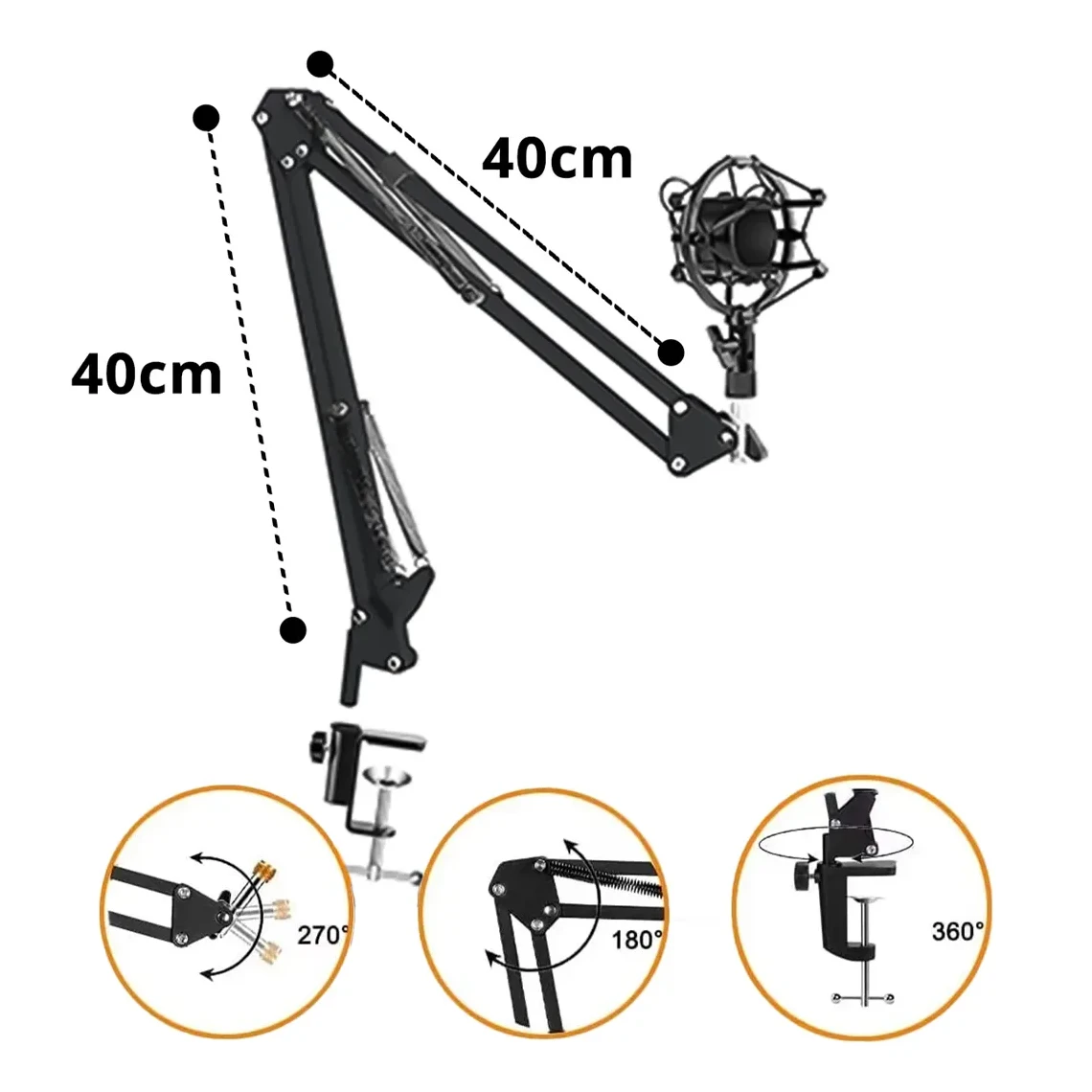 Professional Quad Cast Microphone Stand