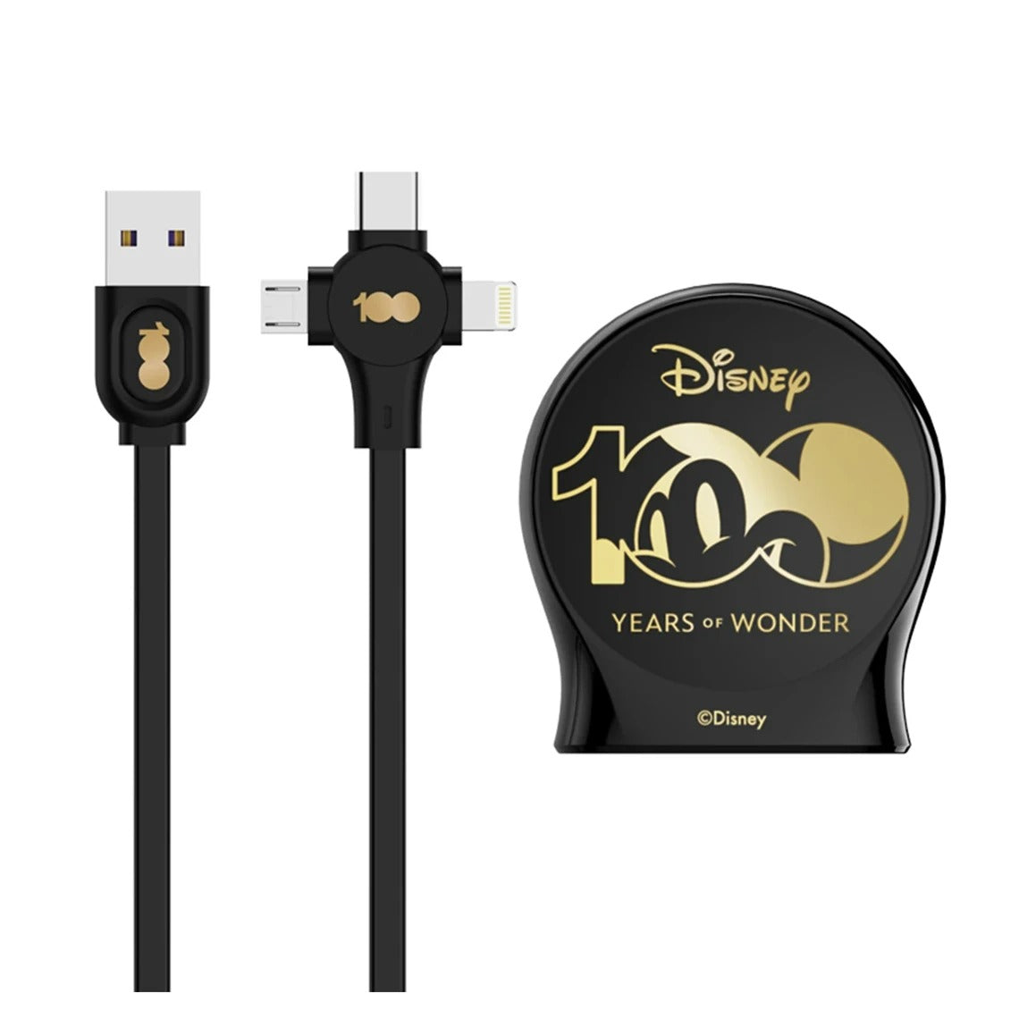 Disney QS-C01 100th anniversary one-to-three telescopic Charging cable