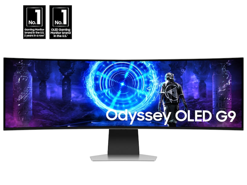 Samsung Odyssey QD-OLED G9 model G95SD LS49DG952SMXUE, 49" Dual QHD, 240Hz Refresh rate, 0.03ms Response time, HDMI 2.1, G-Sync Compatible Curved Gaming Monitor