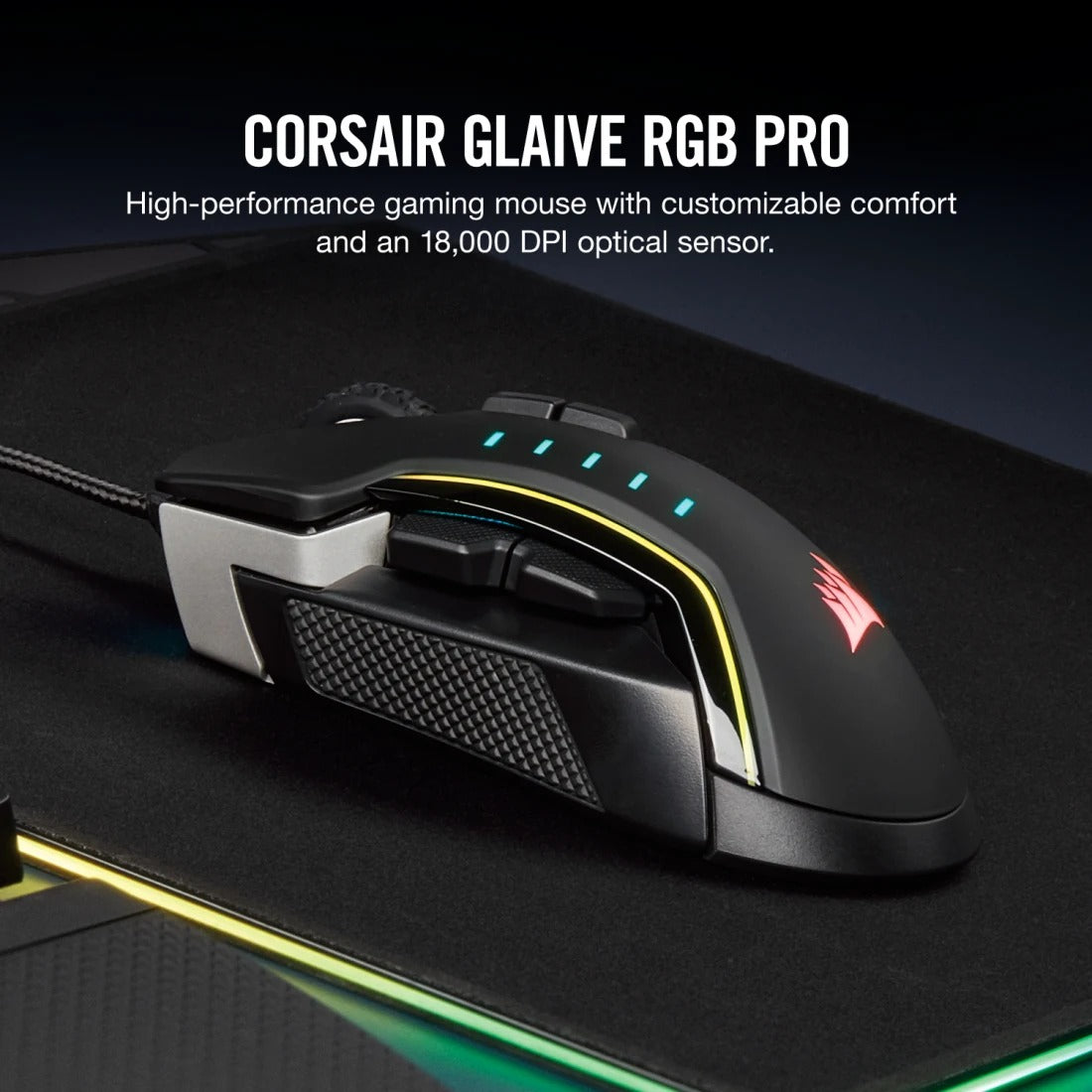 Corsair GLAIVE RGB PRO Mouse - Aluminum